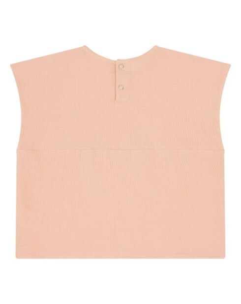 Top sin mangas de algodón rosa Sally