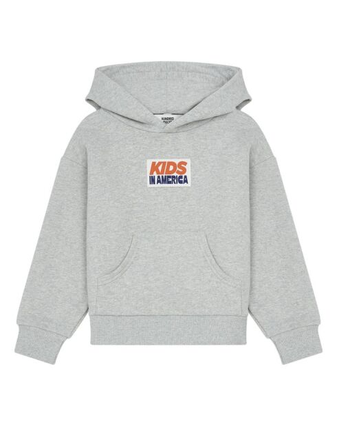 Sudadera cuadrada de algodón en gris antracita jaspeado