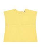 Top sin mangas de algodón Sally amarillo pálido