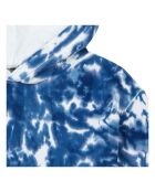 Pantaloni da jogging quadrati in cotone blu marino - ecru