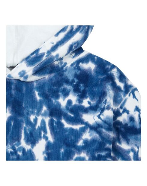 Pantaloni da jogging quadrati in cotone blu marino - ecru