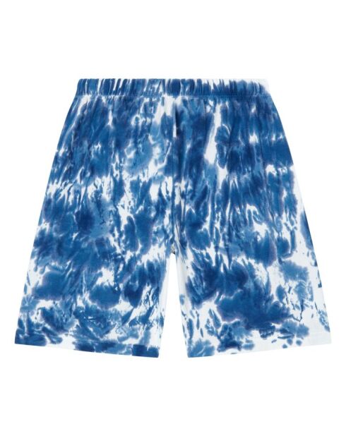 Pantaloni da jogging quadrati in cotone blu marino - ecru