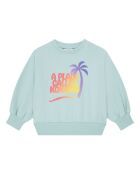 Sudadera Ronnie de algodón verde aguamarina con cuello redondo