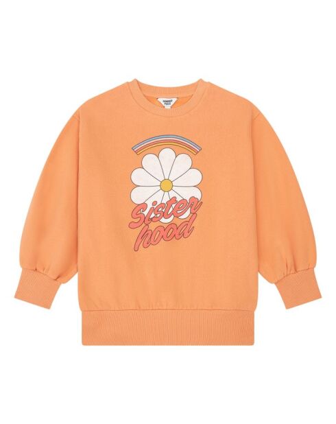Sudadera Ronnie de algodón albaricoque con cuello redondo