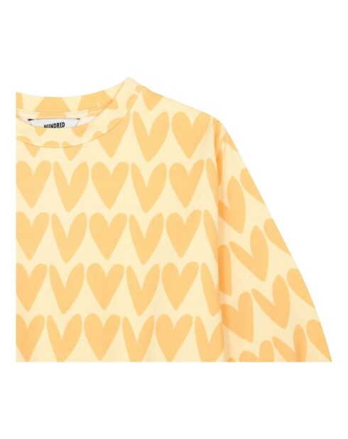 Lichtgeel Ronnie-sweatshirt met ronde hals van katoenmix