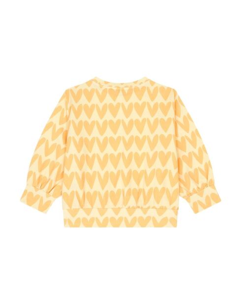 Sudadera Ronnie con cuello redondo en mezcla de algodón amarillo pálido