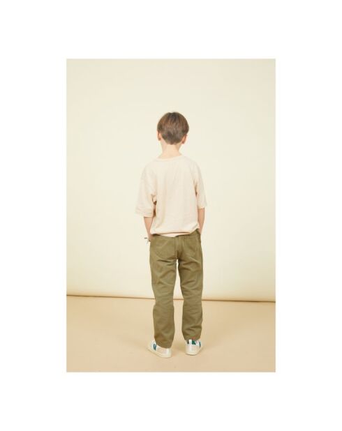 Pantaloni dritti Eddie in cotone verde kaki