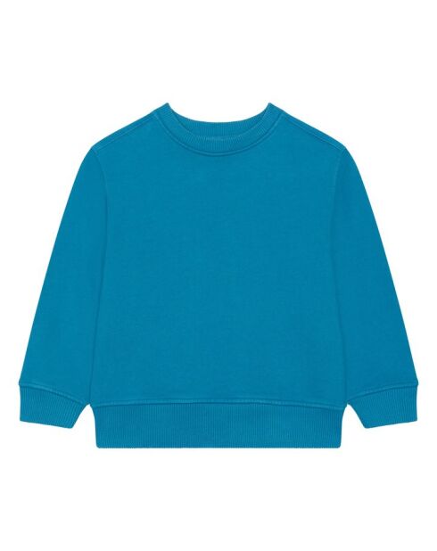Felpa girocollo in cotone blu azzurro Hugo