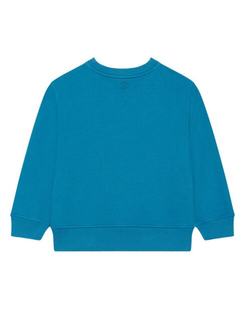 Felpa girocollo in cotone blu azzurro Hugo