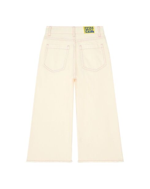 Pantalones rectos West de algodón beige