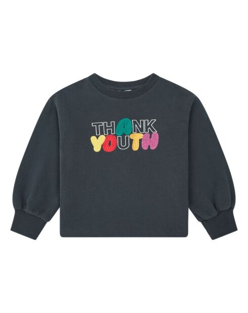 Sudadera de cuello redondo de algodón verde Debby