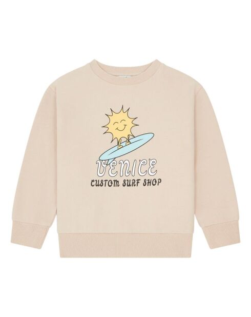 Sudadera Today de algodón beige con cuello redondo
