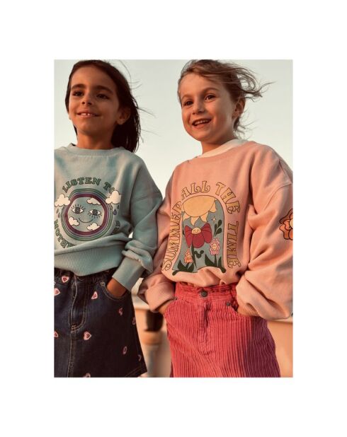 Rundhals-Sweatshirt Dolly Sage aus Baumwolle