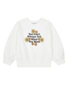 Gebroken wit sweatshirt van Ronnie-katoen met ronde hals
