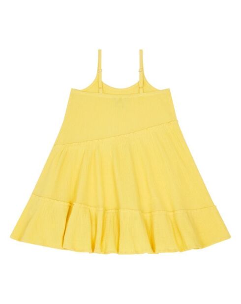 Vestido largo Jazzy de algodón amarillo pálido