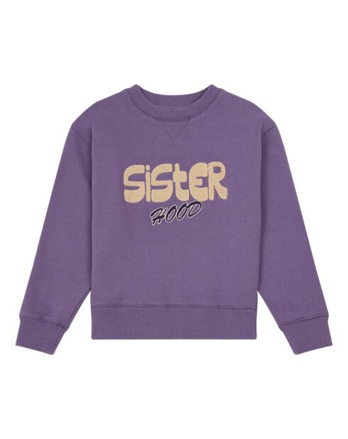 Sudadera Break de algodón con cuello redondo en color morado