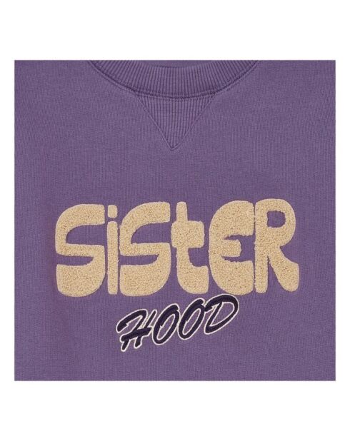 Violettes Sweatshirt Break aus Baumwolle mit Rundhalsausschnitt