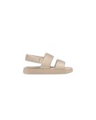 Sandales en cuir Padded Velcro beiges