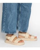 Sandales en cuir Padded Velcro beiges
