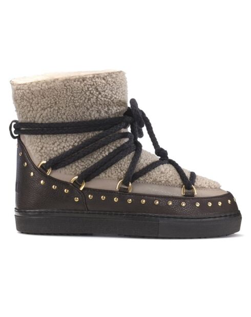 Bottines en cuir Curly Rock taupe