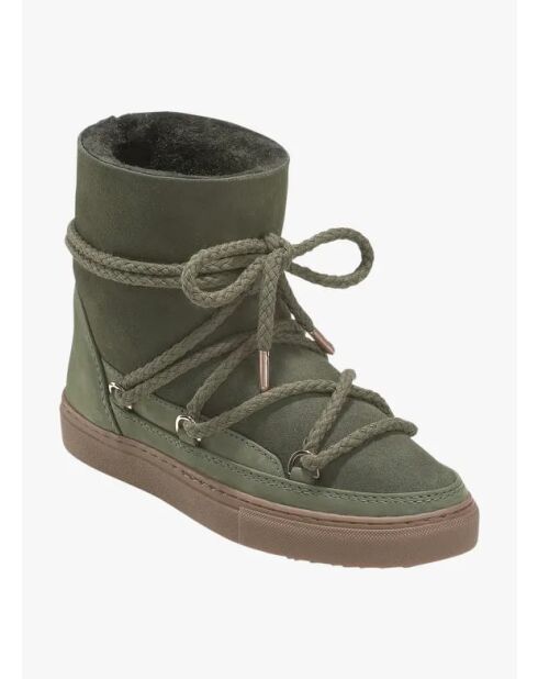Bottines en cuir Classic vert olive