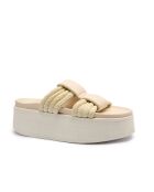 Sandales à plateforme Cord Athena blanc cassé