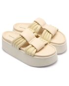 Sandales à plateforme Cord Athena blanc cassé