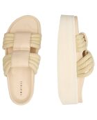Sandales à plateforme Cord Athena blanc cassé