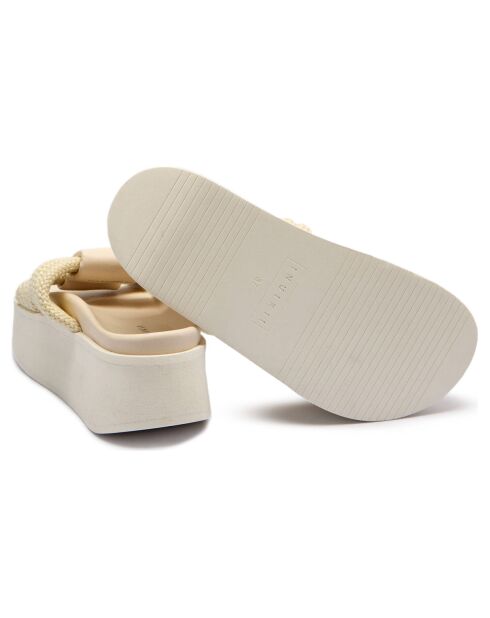 Sandales à plateforme Cord Athena blanc cassé