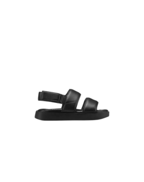 Sandales en cuir Padded Velcro noires