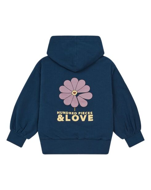Sudadera Richie azul con cremallera en mezcla de algodón
