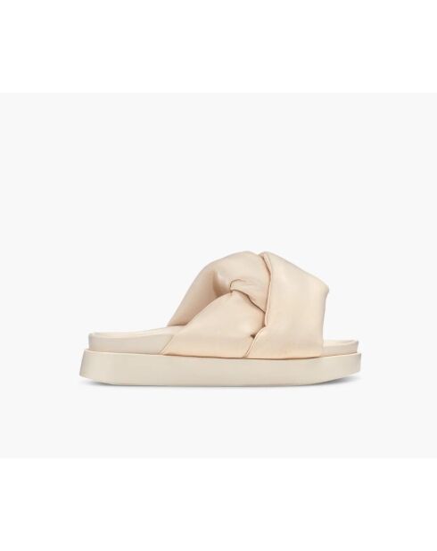 Sandales en lin Soft Crossed crème
