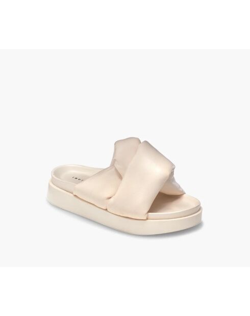 Sandales en lin Soft Crossed crème