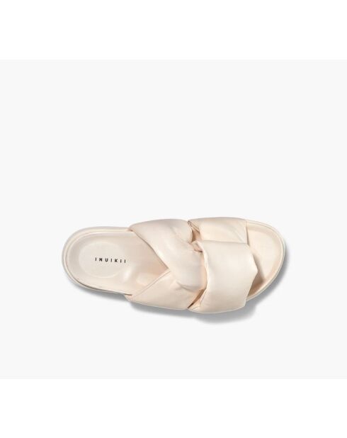 Sandales en lin Soft Crossed crème