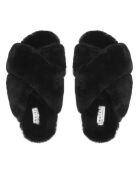 Klassische schwarze Ledersandalen