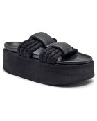 Sandali Cord Athena neri con plateau