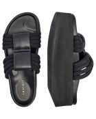 Sandali Cord Athena neri con plateau