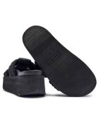 Sandali Cord Athena neri con plateau