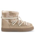 Rosafarbene Lammfellstiefel Zigzag