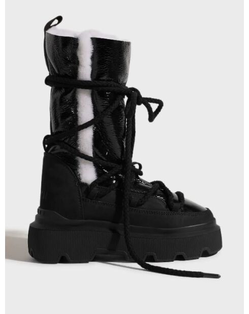 Endurance Cozy schwarze Lederstiefel