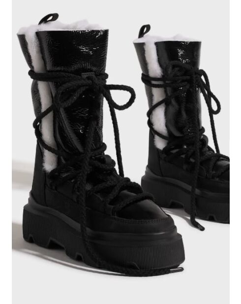 Endurance Cozy schwarze Lederstiefel