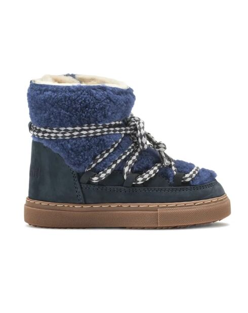 Zapatillas altas de piel Blue Curly