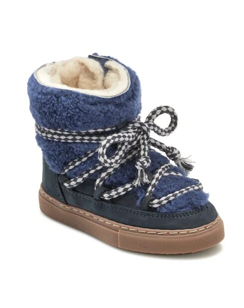 Zapatillas altas de piel Blue Curly