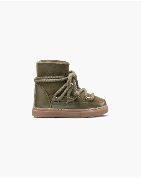 Zapatillas altas clásicas de piel verde oliva