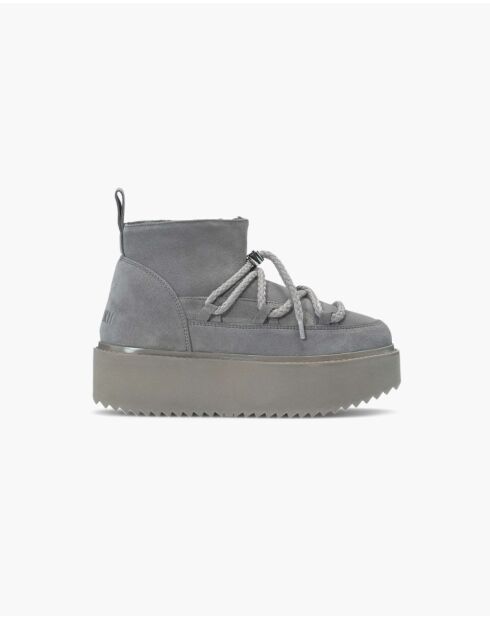 Bottines à plateforme en daim Classic Low grises