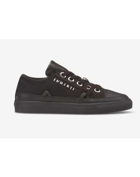 Baskets en coton Lace Up noires