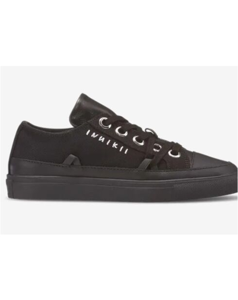 Baskets en coton Lace Up noires