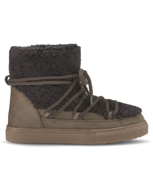 Bottines en cuir Curly marron foncé
