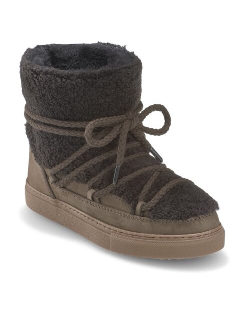 Bottines en cuir Curly marron foncé