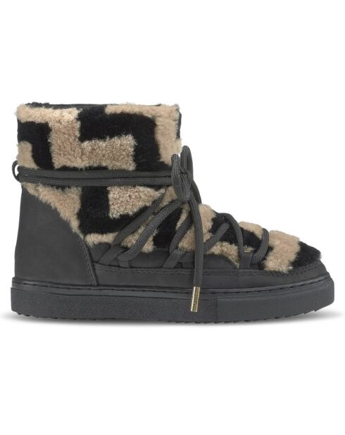 Shearling Zigzag bruine laarzen van schapenvacht